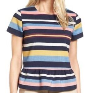 Halogen Multi Color Ruffle Short Sleeve Top - Size M